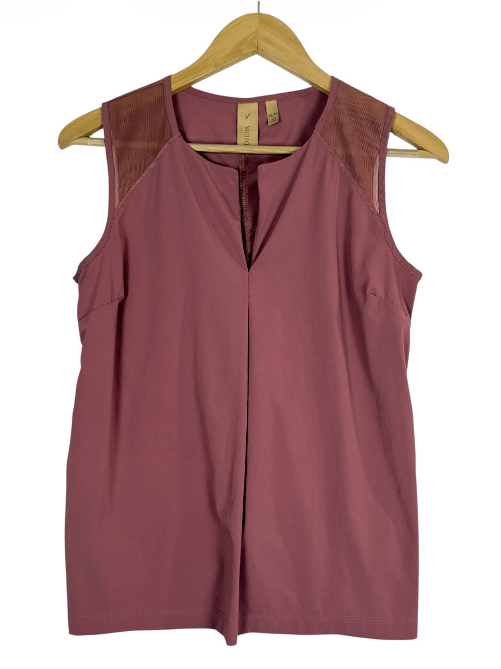 Indyeva Steek Tank Top Womens XS Mauve Mesh Shoulder V-neck Athletic Hiking